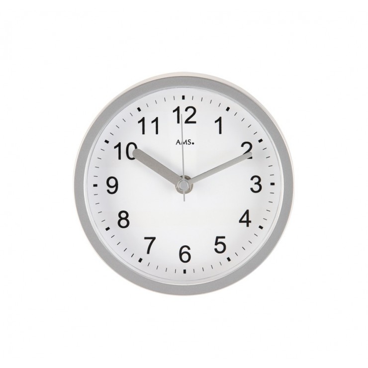 Horloge de salle de bain AMS 5923 - Rond - Aluminium - Blanc - Ø17 cm